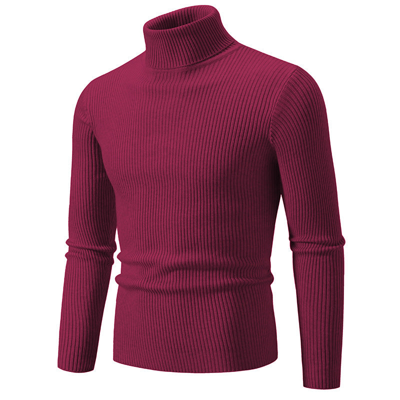 Turtleneck Casual Men's Thin Slim Knit Sweater