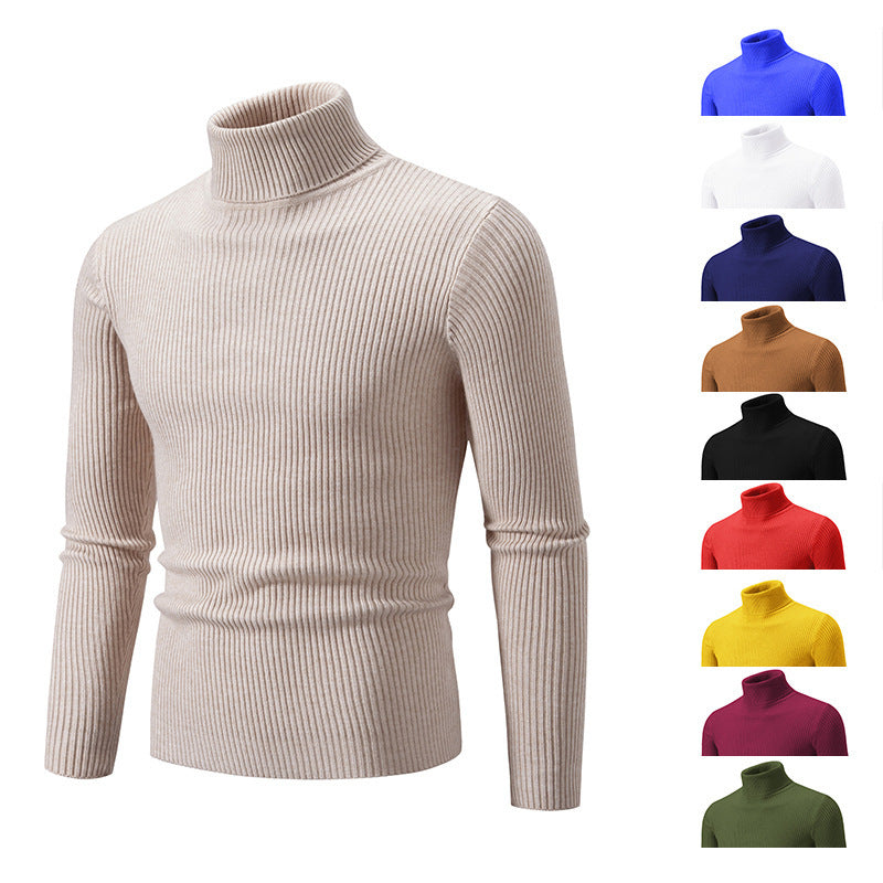 Turtleneck Casual Men's Thin Slim Knit Sweater