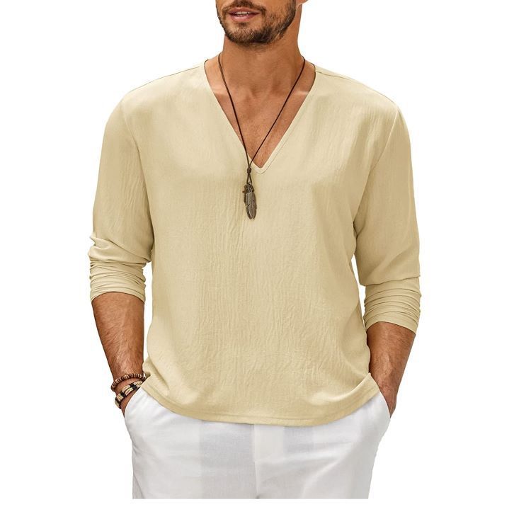 Men's Solid Color Patchwork Pullover