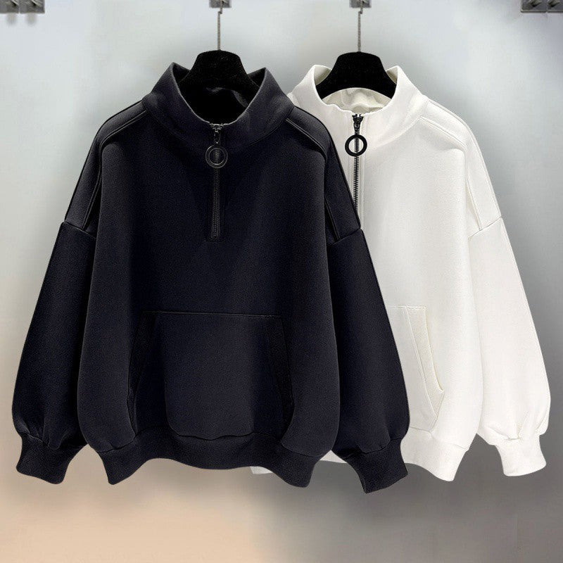 Half Zipper Men's Stand Collar Hoodie