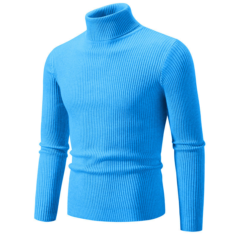 Turtleneck Casual Men's Thin Slim Knit Sweater