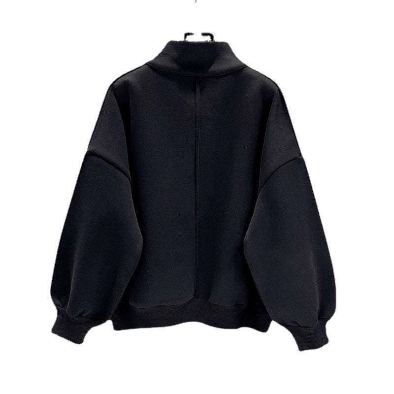 Half Zipper Men's Stand Collar Hoodie