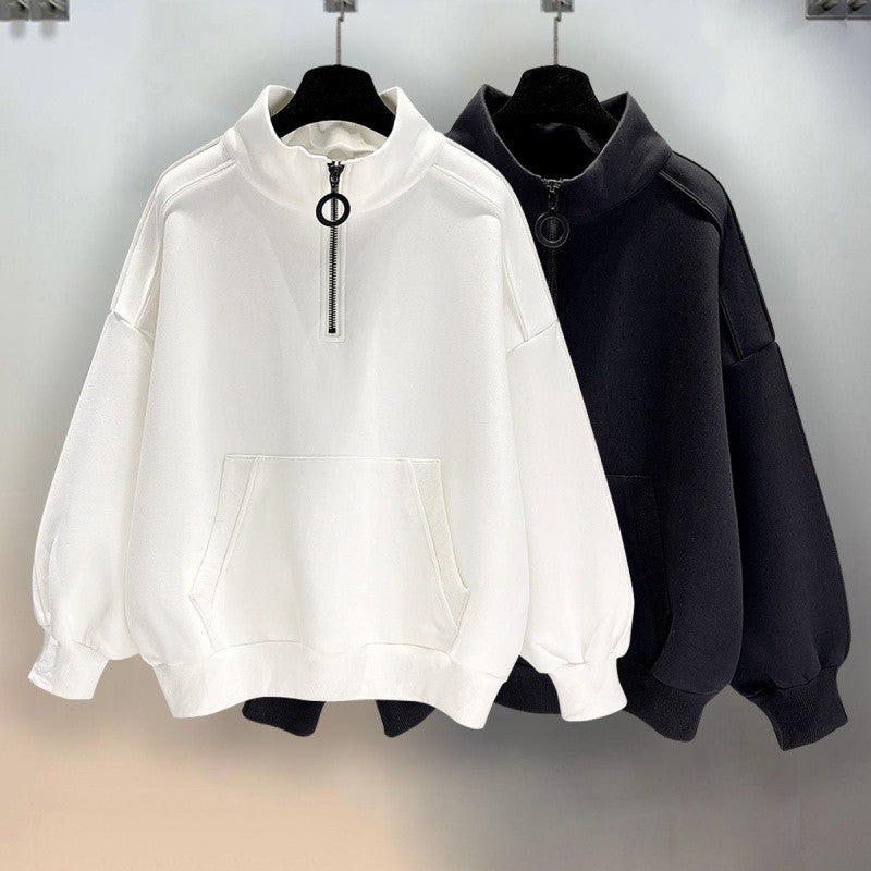 Half Zipper Men's Stand Collar Hoodie